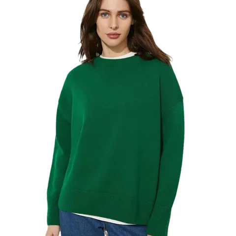 Dames Casual Ronde Hals Effen Kleur Gebreide Trui Losse Zachte Lange Mouw Pullover Herfst Winter Warme Top