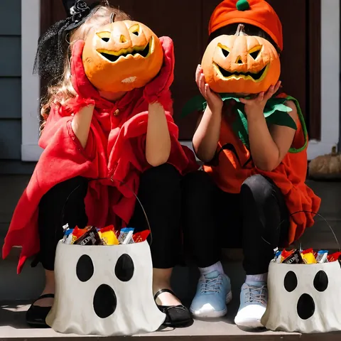 Secchiello per Caramelle Fantasma di Halloween in Resina Vaso da Fiori Ornamento da Scrivania Portapenne Multifunzionale per Festa Casa