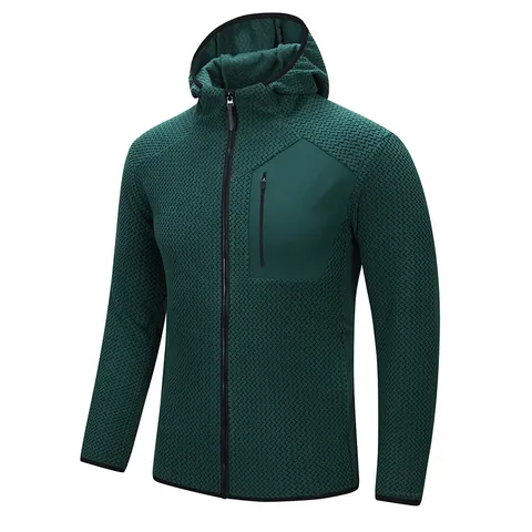 Men Cationic Fleece Hooded Sweatshirt 3D Printed Zipper Front Cardigan Jacket Casual Long Sleeve Athletic Top For Autumn Winter