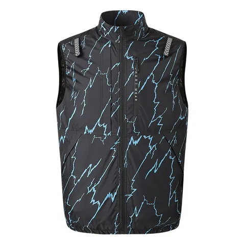 Men's Cooling Fan Vest Stand Collar UV Protection Outdoor Workwear Air Conditioned Sleeveless Top Without Fan