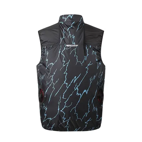 Men's Cooling Fan Vest Stand Collar UV Protection Outdoor Workwear Air Conditioned Sleeveless Top Without Fan