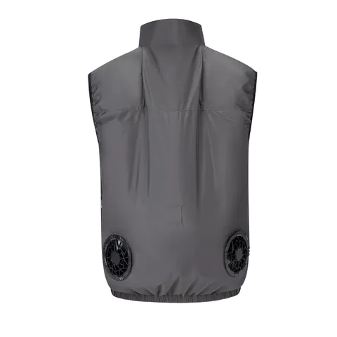 Men Cooling Fan Vest Stand Collar Workwear UV Protection Lightweight Outdoor Cooling Vest For Summer Heat Relief