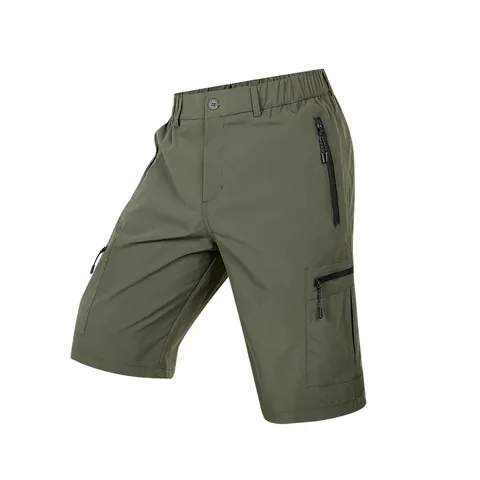 Men Cargo Shorts Summer Quick Dry Ice Silk Elastic Waist Multi Pocket Casual Sports Loose Fit Five Point Shorts Outdoor Bottoms