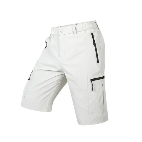 Men Cargo Shorts Summer Quick Dry Ice Silk Elastic Waist Multi Pocket Casual Sports Loose Fit Five Point Shorts Outdoor Bottoms