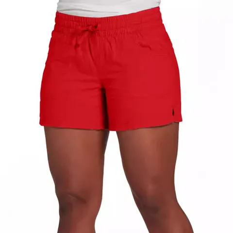 Women Casual High Waist Wide Leg Shorts With Pockets And Drawstring Elastic Waist Solid Color Loose Shorts Bottom