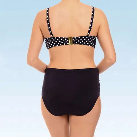 Women Plus Size Sexy Polka Dot Print Bikini High Waist Top And Bottom Push Up Swimwear Beach Vacation Swimsuit Large 5XL