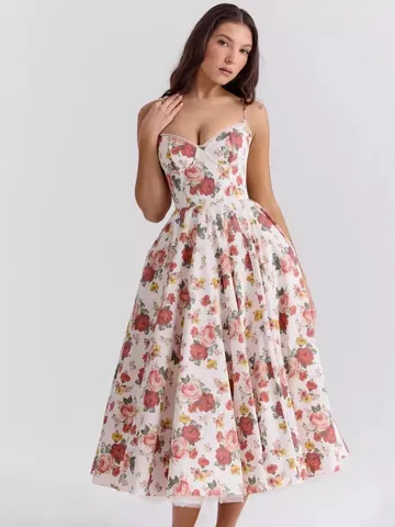 Vestido Corsé Sexy con Tirantes Spaghetti para Mujer con Dobladillo de Malla Rígida Vestido Maxi de Fiesta de Noche Formal y Banquete