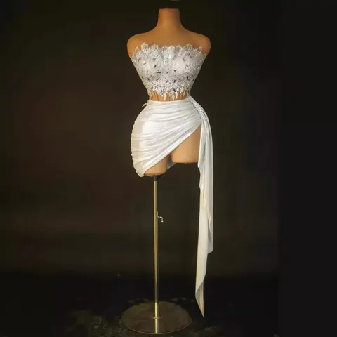 Women Elegant Sequin Off Shoulder Crop Top And High Waist Ruched Mini Skirt Set Fashion Party Two Piece Outfit
