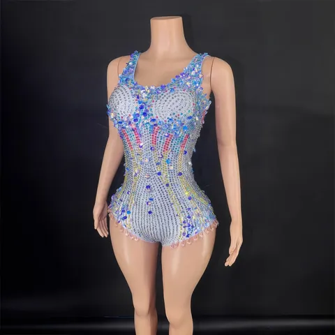 Taylor Swift Inspired Sequin Performance Bodysuit Women Sexy Sleeveless Rhinestone Tassel Leotard Nightclub Stage Wear Top