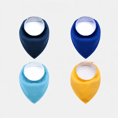 Newborn Pure Cotton Baby Bandana Bibs Double Layer Absorbent Infant Drool Towel Solid Color Soft Neck Scarf For Boys Girls