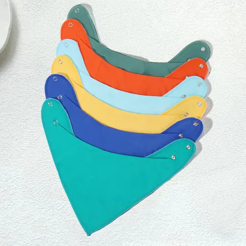 Newborn Pure Cotton Baby Bandana Bibs Double Layer Absorbent Infant Drool Towel Solid Color Soft Neck Scarf For Boys Girls