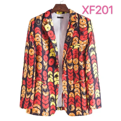 Herren Afrikanisch Ethnisch Druck Slim Fit Sakko Kerbrevers Anzugjacke Mode Stammes Geometrisches Muster Einreiher Top