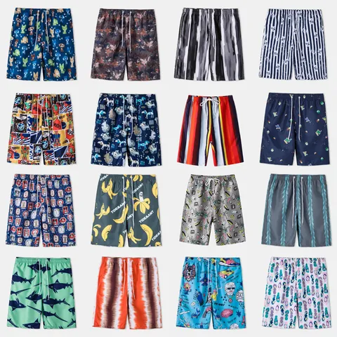 Men's Quick Dry Breathable Casual Beach Shorts For Summer Loose Printed Sports Swim Trunks Multi-Pattern Beachwear For Men