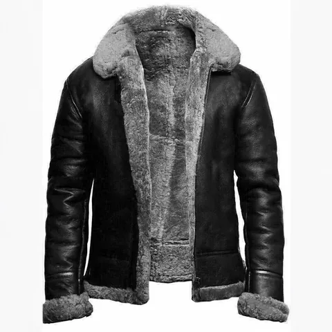 Men's Winter Faux Suede Faux Fur Jacket Thickened B3 Bomber Jacket Streetwear Casual Outerwear Lapel Long Sleeve Zip Coat For Men