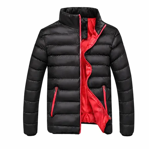 Herren Winter Verdickt Steppjacke Acetatfaser Polyester Kurz Schmale Passform Stehkragen Lässig Pufferjacke Warm Baseball Oberbekleidung