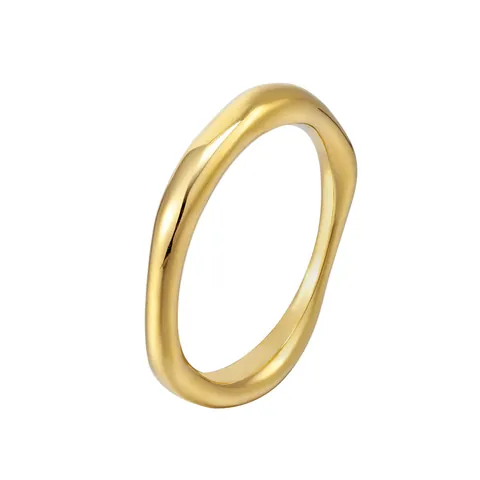 Bague Minimaliste en Acier Titane Plaqué Or 18K Polygone Irrégulier Vague pour Femme Bague de Phalange Géométrique Empilable Bijoux Cadeau