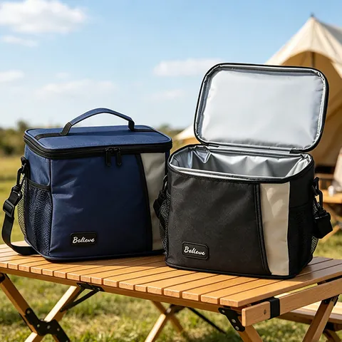 Borsa Termica per il Pranzo in Tessuto Oxford Impermeabile PEVA Tracolla Portatile Borsa Porta Pranzo per Picnic Lavoro