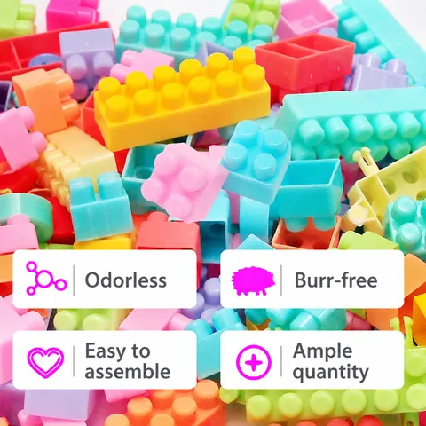 Kids Educational Plastic Building Blocks Creative DIY Assembly Construction Toy With Storage Case Early Learning Gift