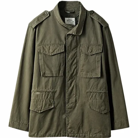 Men's Vintage Workwear Jacket Multi-Pocket Loose Fit Casual M-65 Style Military Utility Windbreaker Outerwear For Men Top