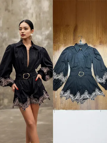 Dames Westerse Stijl Glanzende Chiffon Overhemd Shorts Set Borduurwerk Kant Laternen Mouw Elegant Top And Bottom