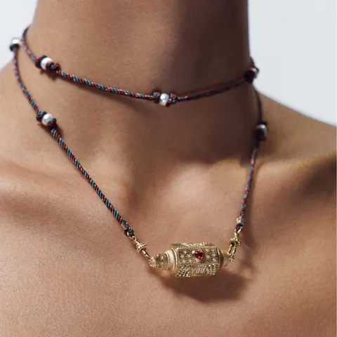Vintage Gold Plated Tarot Card Pendant Necklace Colorful Enamel Heart Evil Eye Star Moon Copper Jewelry For Men Women Daily Gift
