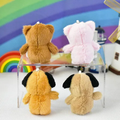 Cute Cartoon Puppy Dog Plush Keychain Bag Pendant Soft Stuffed Animal Doll Hanging Decoration For Backpack Keys Small Gift