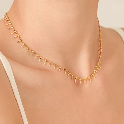 Minimalist Stainless Steel Tassel Necklace For Women Gold Plated Geometric Fringe Choker Necklace Elegant Party Jewelry Gift