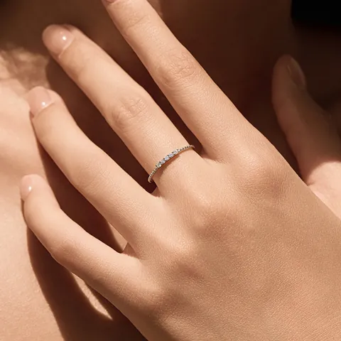 S925 Sterling Zilver Moissaniet Stapelbare Ring Voor Vrouwen Kraalrand Dunne Vingerring Met GRA Certificaat Mode Sieraden