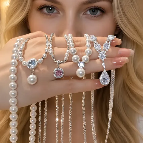 Französischer Stil Schmetterling Künstliche Perle Halskette Für Damen Luxus Strass Verschluss Anhänger Schlüsselbeinkette Eleganter Nischenschmuck