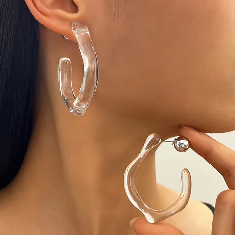 Irregular Geometric Hammered Zinc Alloy Stud Earrings For Women Individual Avant-Garde Metal Texture Gold Silver Plated Dangle Earrings Party Jewelry