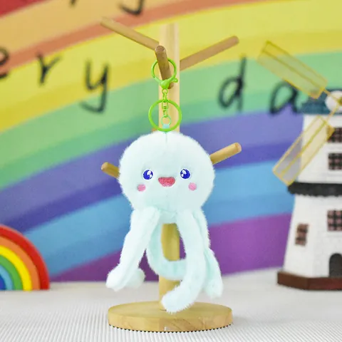 Cute Ocean Animal Jellyfish Octopus Plush Keychain Pendant Soft Stuffed Toy Bag Ornament Animal Doll For Girls Kids Gift