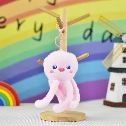 Cute Ocean Animal Jellyfish Octopus Plush Keychain Pendant Soft Stuffed Toy Bag Ornament Animal Doll For Girls Kids Gift