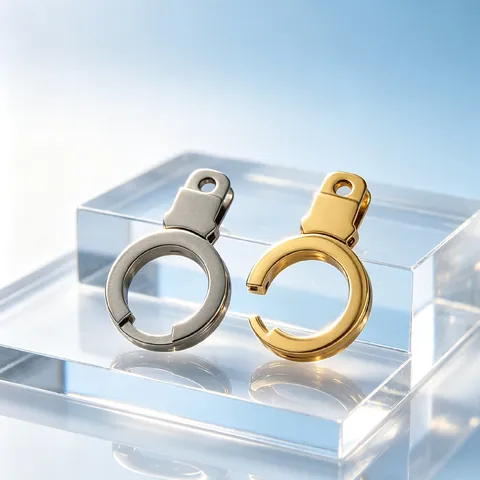 Stainless Steel Handcuff Keychain Pendant Mirror Polished Spring Buckle Charm For DIY Jewelry Making Bag Hanging Accessories