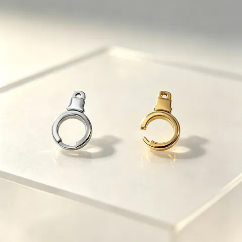 Stainless Steel Handcuff Keychain Pendant Mirror Polished Spring Buckle Charm For DIY Jewelry Making Bag Hanging Accessories