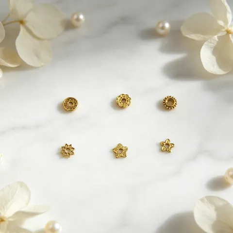 Edelstahl 18K Vergoldet Blume Perlenkappen Zwischenperlen Zubehör Für DIY Schmuckherstellung Armband Halskette