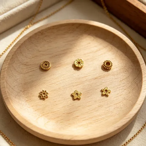 Edelstahl 18K Vergoldet Blume Perlenkappen Zwischenperlen Zubehör Für DIY Schmuckherstellung Armband Halskette