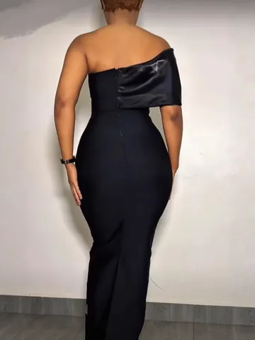 Elegant Sexy Women Bandage Maxi Dress Off Shoulder Rhinestone Pearl Embellished Slim Fit Bodycon Evening Party Gown Long Dress