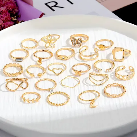 Grundlegender Minimalistischer Klassischer Stil Unregelmäßige Pentagramm-linien 304 Edelstahlbeschichtung Offene Ringe