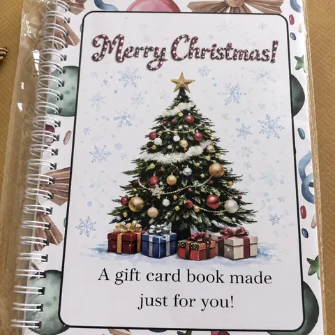 Weihnachten Geschenkkartenbuch Spiralbindung Zwölf Seiten Festlicher Karten Organizer Weihnachtsmann Lebkuchenmann Papier Handwerk