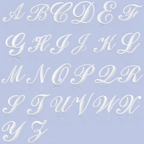 Écussons Brodés Alphabet Anglais Cursif Blanc Lettres Cursives à Repasser Pour Vêtements Sacs DIY Lettres Brodées Alphabet