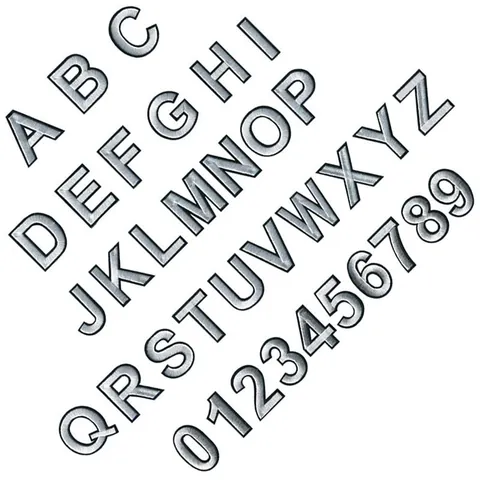 Embroidered Alphabet Number Patches Iron On Applique DIY Sewing Alphabet Patch For Clothes Backpack Hat Minimalist Silver Black Decor