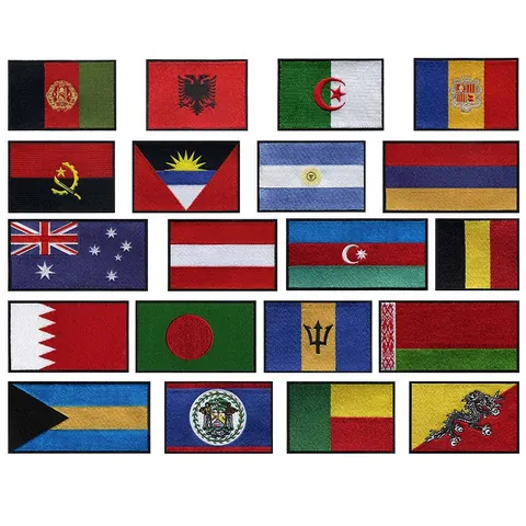 National Flag Embroidered Patch Iron On Sew On Applique DIY Clothes Bag Decoration World Country Flag Patch For Jacket Backpack