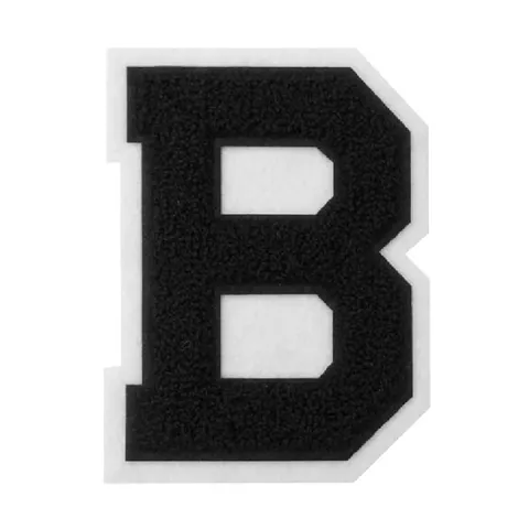 Chenille Alphabet Letter Patch Black White Varsity Style Embroidery Patch For DIY Clothing Backpack Hat Decoration Accessory