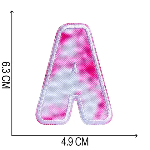 Tie-Dye Embroidery Letter Patches Alphabet Appliques Iron-On Sew-On Embroidered Badges For Clothing Bags DIY Craft Accessories
