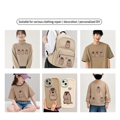 Self Adhesive Marmot Embroidery Patch Cartoon Animal DIY Clothing Decoration Backpack Sticker Embroidered Applique Patch