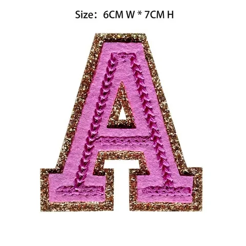 Glitter Alphabet Letter Embroidery Patches Iron On Appliques For Clothing Decoration DIY Repair Sew On Decorative Patch For Jackets Bags