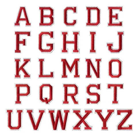 Alphabet Blackletter Embroidery Patches Varsity Style Letter Sew On Iron On Applique For DIY Clothing Hat Bag Accessory