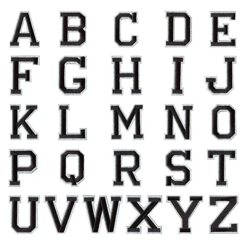 Alphabet Blackletter Embroidery Patches Varsity Style Letter Sew On Iron On Applique For DIY Clothing Hat Bag Accessory