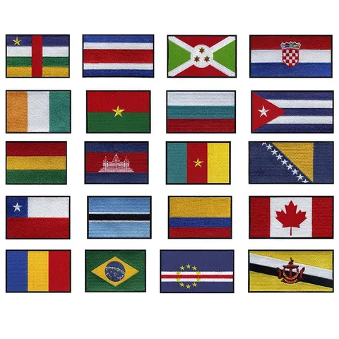 National Flag Embroidery Patch Embroidery Thread Adhesive Backing Iron On Sew On Applique For Clothing Bags DIY Decoration