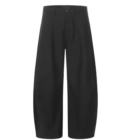 American Retro Curved Leg Dress Pants For Men Women Cleanfit 3D Cutting Pleated Loose Casual Trousers Solid Color Non-Ironing Pants